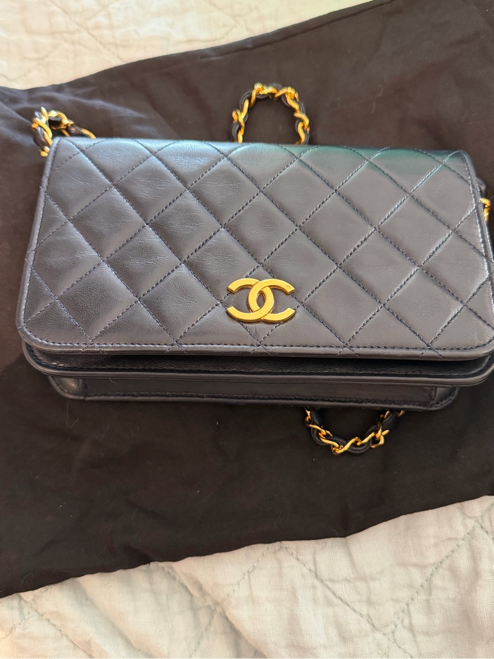 Vintage Chanel navy WOC